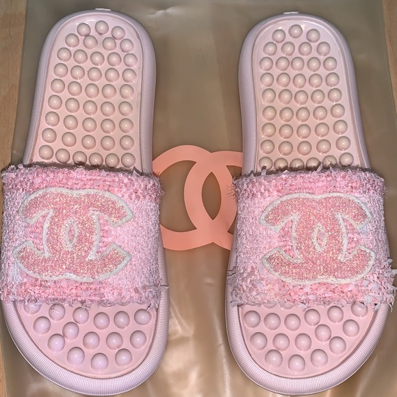 Chanel jelly sandals, pink tweet poolside limited edition - Picture 2 of 6